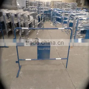 Bule Powder Coating Crowd Control Barrier With LOGO Traffic Barrier Reflective Tape thumbnail-2