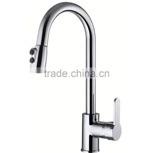 New Style Deck Mounted Retractable Pull Out Kitchen Sink Mixer Faucet thumbnail-1