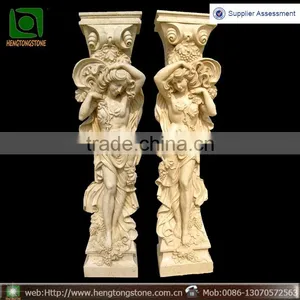 Luxry Hand Carved Natural Marle Caryatid for Garden Decoration thumbnail-1