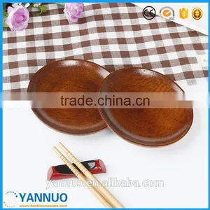 Wholesale Japanese Style Dessert Saucer Wood Food Plate, Round Wooden Small Dish for Afternoon Tea thumbnail-2