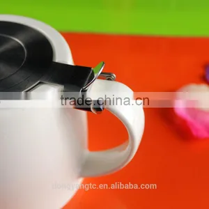 Factory Wholesale Custom Handmade Ceramic Teapot With Stainless Steel Lid and Infuser thumbnail-3