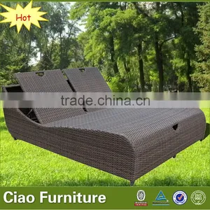 Inflatable Double Lane Pool Slide Rattan Outdoor Double Bed thumbnail-1