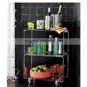 Supplier Acrylic Lucite Juice Bar Cart Serving Trolley thumbnail-3