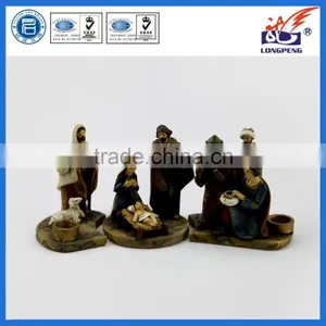 Resin Religious Craft Family Figurine Nativity Set on Base Christmas Decoration thumbnail-1