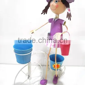 YS13586RV3 Girl Doll Metal Bicycle for Flower Pot With High Quality thumbnail-1