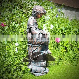 High Quality Bronze Girl Reading Statue With Customized Service VSG-028 thumbnail-2