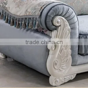 M511-1 French New Arrival Latest Design Luxurious Silk Fabric Sofa Set thumbnail-3