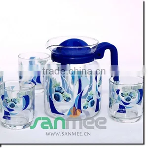 1.5L Heat Transfer Glass Beautiful Juice Gift Colorful Glass Water Set thumbnail-1
