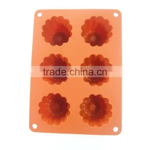 BPA Free 6 Flower Shaped 3D Silicone Cake Mould Cake Pan For Baking thumbnail-3