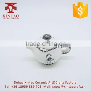 Dehua Factory Supply Cheap Egg Shape Ceramic Glazed Tea Pot thumbnail-1