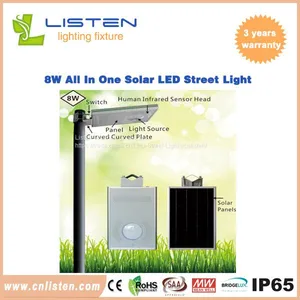 8W/12W Integrated Solar LED Street Light CE RoHS IP65 Approved thumbnail-1