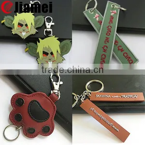 OEM Personalized Elastic Printed Your Logo Rubber Strap Key Ring thumbnail-1
