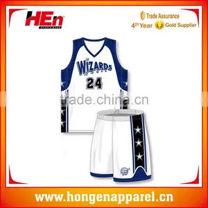 Hongen Apparel Tackle Twill Embroidery Basketball Jersey, High Quality Embroidered Basketball Wear Shirt/ Womens and Mens thumbnail-1