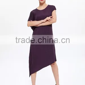 Irregular Hem Fashionable Online Store Pleated Dress for Women thumbnail-3