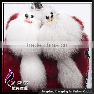 CX-R-11A Colourful Cute Promotional Fox Tail Fur Keychain thumbnail-6