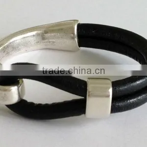 High End Genuine Leather Bracelet Jewelry Leather Bangle for Boys Girls Chunky Leather Jewelry thumbnail-1