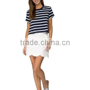 Crop Custom Slim Fit Tee Printed White Line thumbnail-4