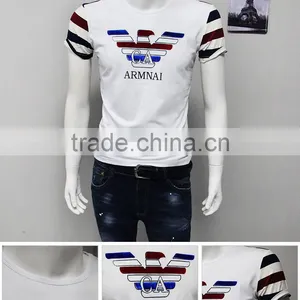 China Fashion Printed Plian Slim Fit Short Sleeve Men t Shirt thumbnail-1