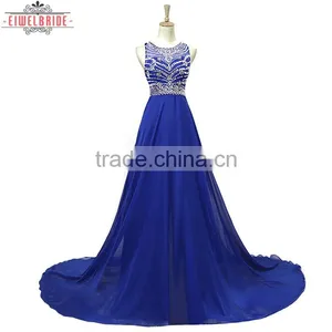 OEM Long Floor-length Blue A Line Evening Dress thumbnail-1