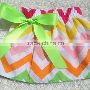 New Arrive Hot Sale Adorable Chevron Over Hip Girls Skirt,Mini Zig Zag Iridescence Chevron Skirt for Girls thumbnail-1