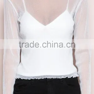 Runwaylover 111 2017 Ladies Sexy Long Sleeve Transparent Blouse thumbnail-2