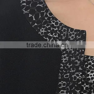 Custom High Quality Cheeap Black Fancy Blouse Designs European Dress Women's Suit Wholesale thumbnail-3