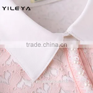 Cute Neck Designed Young Ladies Models Short Sleeve Blouse thumbnail-4