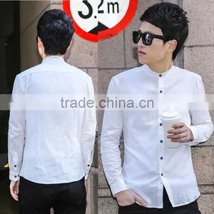 Men Casual Slim Fit Stylish Long Sleeve Pure Color Blank t Shirt Wholesale thumbnail-2