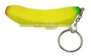 Cute Promotional Fidget Mini Banana PU Innovative Keychain thumbnail-1