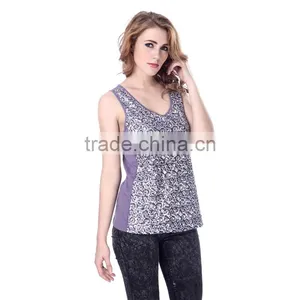 Women's Cotton Sequined Fitness Tank Top thumbnail-2