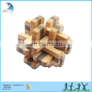 Adult/Kids/Children DIY 3D Cube Brilliant Intelligence Brain Teaser Educational Funny Wooden Toys Chinese Puzzle thumbnail-1