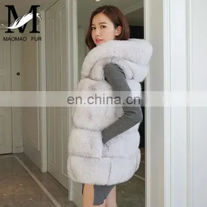 2015 New Design Genuine Fox Fur Short Vest Colorful / Fur Vest Fox thumbnail-3