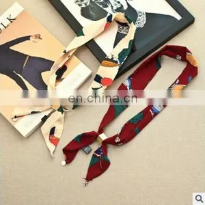 New Fashion Wrapped Bags Scarves Tied All-match Department Handle Small Silk Scarves Lady Ribbon Scarf thumbnail-2
