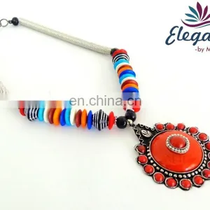 Indian Party Wear Fashion Jewelry-Indian Costume Jewelry-Indian Wholesale Beach Wear Necklace-handmade Beaded Jewelry thumbnail-2