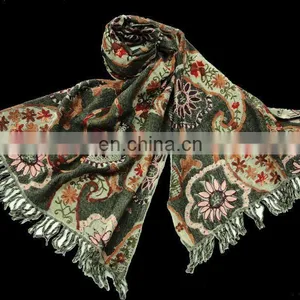 (SUPER DEAL)Wool Embroidery Scarf / Shawl thumbnail-1