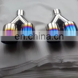 Rolled Slanted Angle Cut Oval 304 Stainless Steel Racing Car Round Resonated Rolled Titanium Exhaust Pipe Tip thumbnail-6