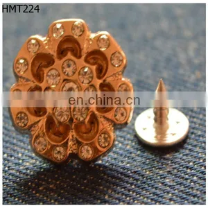 Fashion Rhinestone Round Metal Button thumbnail-1