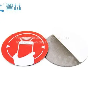 Round Shape 13.56Mhz On Metal RFID NFC Sticker Label,RFID Blank Sticker Tag,RFID Sticker Label Tag,RFID Keyfod Tag thumbnail-1
