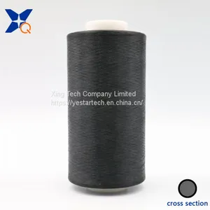 Carbon Fiber Conductive Nylon Filament 20D/3F Intermingling With 75D Black FDY Polyester Filament for ESD Workwear-XTAA184 thumbnail-1