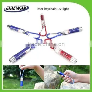 Battery Powered Metal Laser Light LED UV Keychain Light thumbnail-1