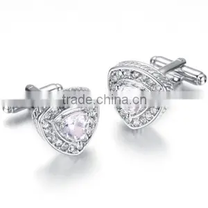 Vintage Cufflinks for Mens Jewelry Shirt Cufflinks, Triangle, Crystal thumbnail-1