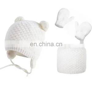 Children's Winter Warm Knit Hat Cute Glove Kids Caps Girls Boys Hand Protection Lovely Glove Baby Kids Girls Boys Gifts thumbnail-5