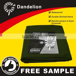 Olive Green Polyester Cotton Heavy Duty Waterproof Canvas Tarps thumbnail-1