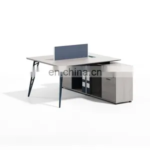 Contemporary Luxury Office Furniture High Tech Metal Wood Table Modern Executive Computer Office Desks With Drawer thumbnail-2