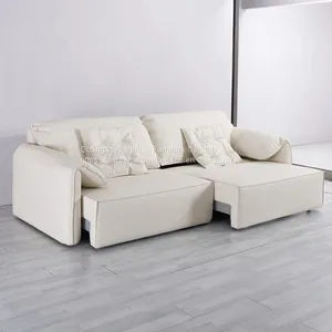 New Modern Minimalist Elephant Ear Sofa Bed Leather Nordic Living Room Straight Row Size Apartment Smart Sofa thumbnail-4