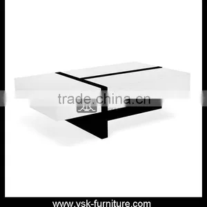 CT-143 Black & White Combination Color Cool Coffee Table thumbnail-1