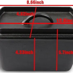 Cast Iron Bread Pan With Lid, Loaf Pans 2-Piece Set for Baking Homemade Meatloaf thumbnail-4