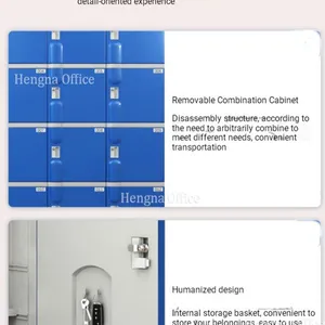 ABS Plastic Locker|Washable Multi-Tier System|1940mm Overall Height With Base for Food Processing Factory and Kitchen|Corrosion-Proof thumbnail-4