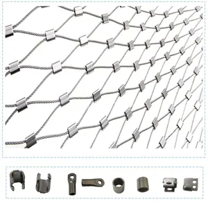 Flexible Stainless Steel Wire Rope Mesh, Woven Zoo Aviary Netting, Stainless Steel Cable Sheath, Elegant Stainless Steel Rope Netting thumbnail-1