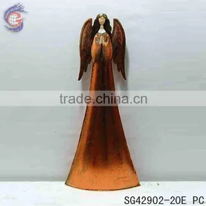 Rusty Crafts Sculpture of Metal Angel Statue Outdoor Decorations thumbnail-3